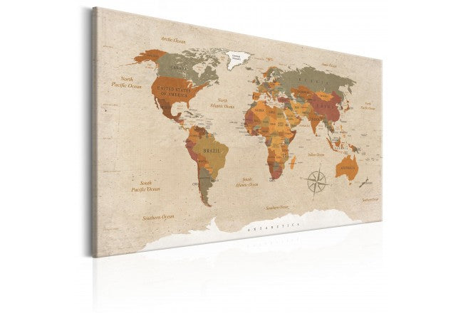 Classic map wall canvas