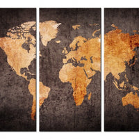 Tableau carte du monde orange