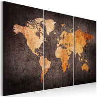 Orange world map canvas