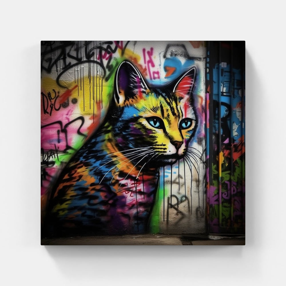 Cat meow purr hug-Canvas-artwall-Artwall