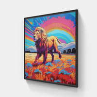 Lion Roar Brave Strong-Canvas-artwall-20x20 cm-Black-Artwall