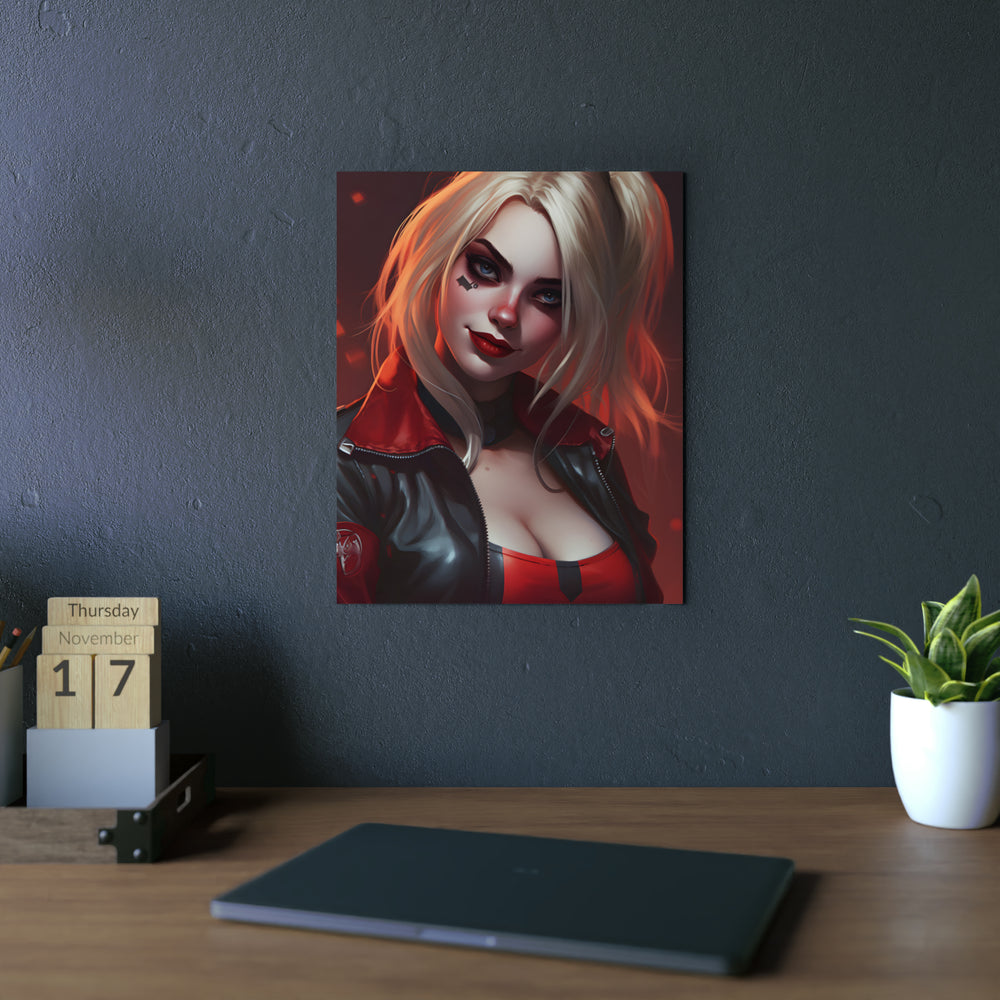 Harley Quinn rire et chaos tableau aluminium