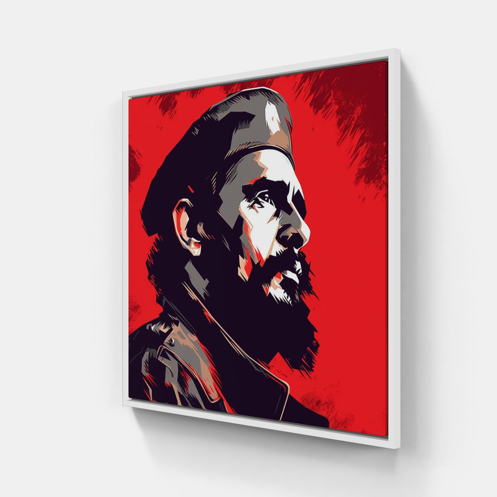 Fidel Castro Pop-Canvas-artwall-20x20 cm-White-Artwall