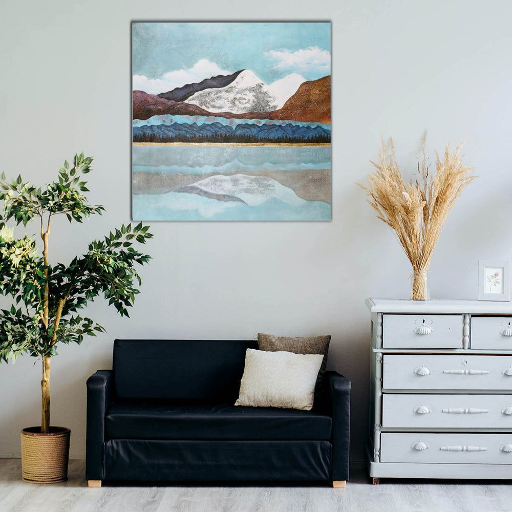 Mountain reflection design painting