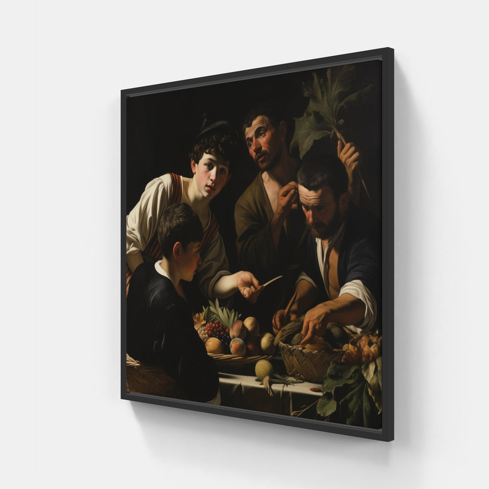 Caravaggio's Enigmatic Vision-Canvas-artwall-20x20 cm-Black-Artwall