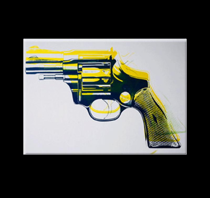 Yellow Revolver pop art canvas