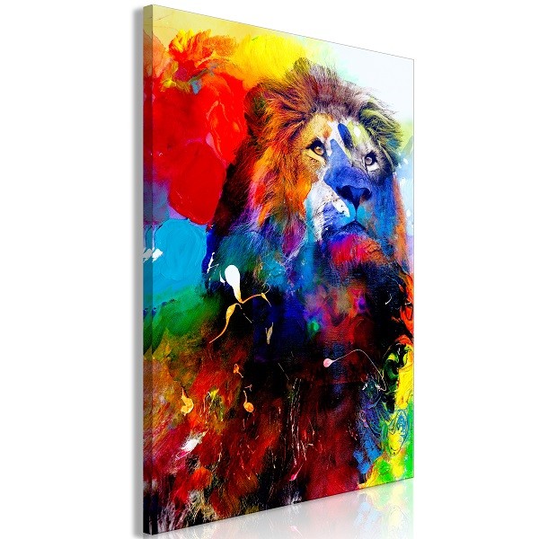 Multicolor lion wall art