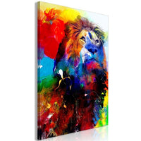 Tableau lion multicolore