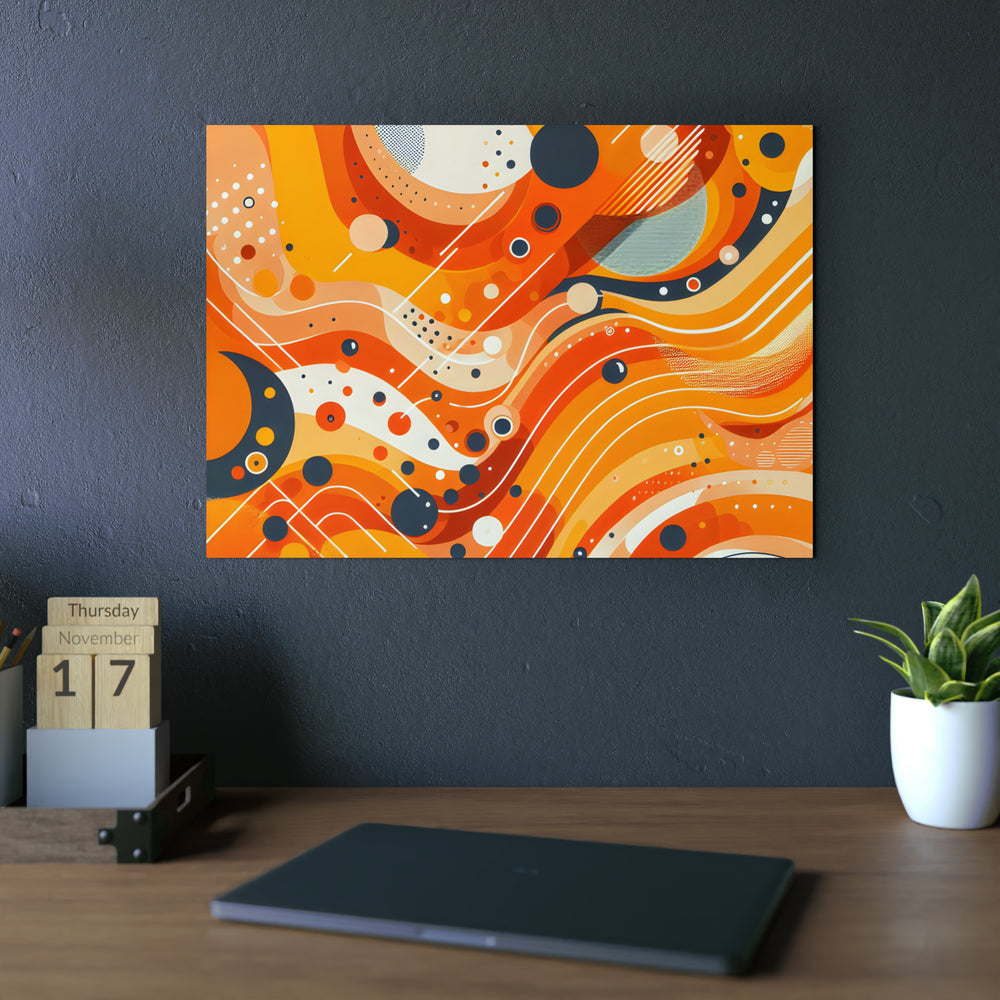 Orange soleil lumineux- Tableau aluminium