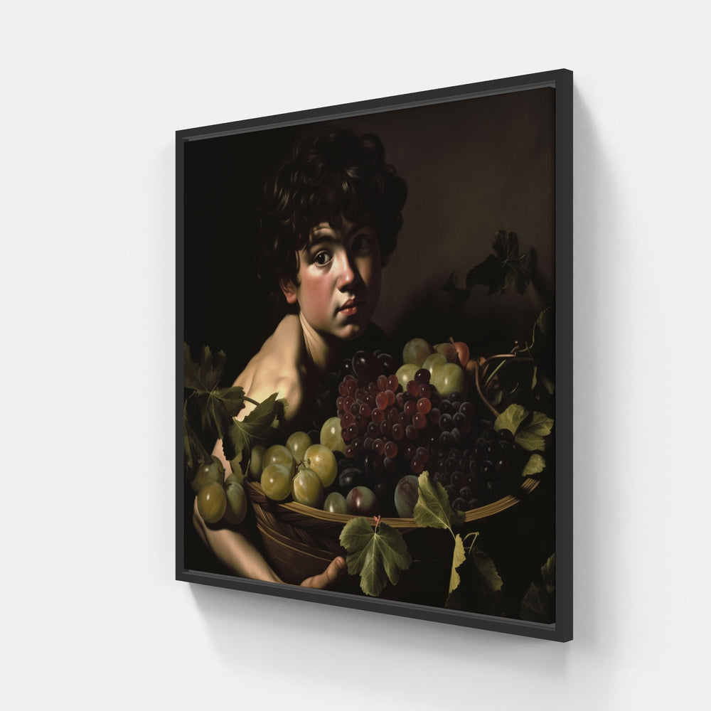 Radiant Caravaggio Mastery-Canvas-artwall-20x20 cm-Black-Artwall