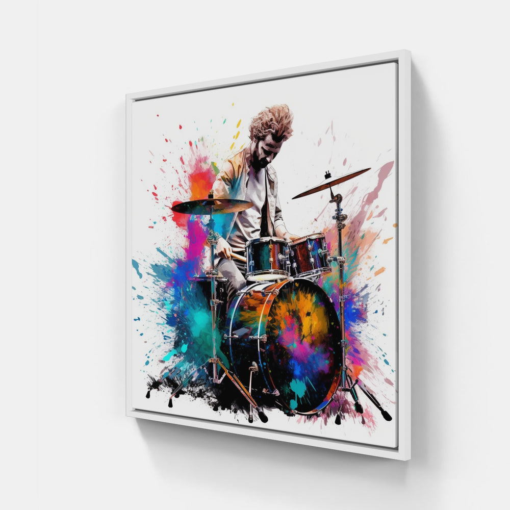 Energetic Drum Strokes-Canvas-artwall-20x20 cm-White-Artwall