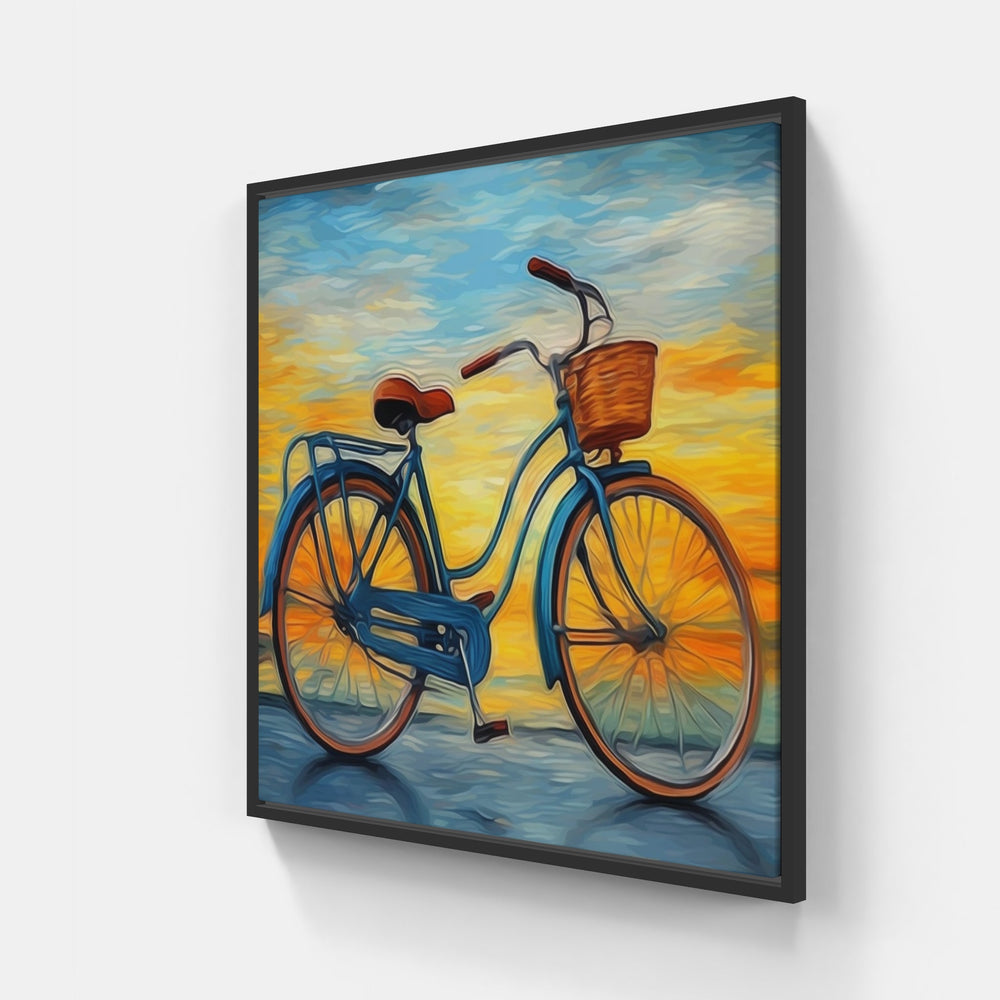 Two-Wheeled Wonder-Canvas-artwall-20x20 cm-Black-Artwall