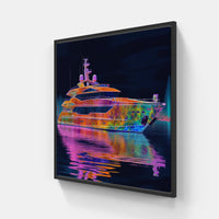 Sailing Horizon Captivating Yacht-Canvas-artwall-20x20 cm-Black-Artwall