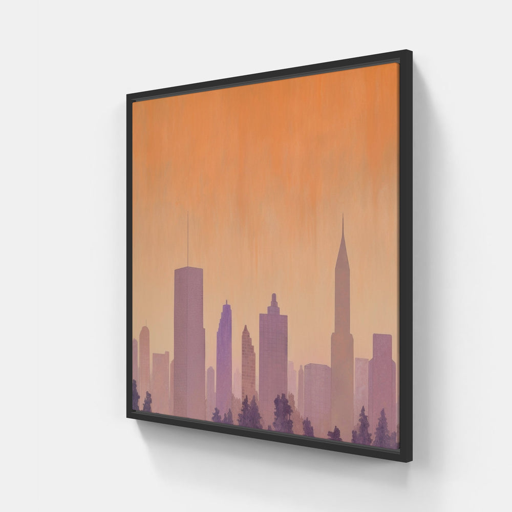 Awe-Inspiring Skyline Vision-Canvas-artwall-20x20 cm-Black-Artwall