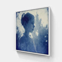 Authentic Cyanotype Mosaic-Canvas-artwall-40x40 cm-White-Artwall