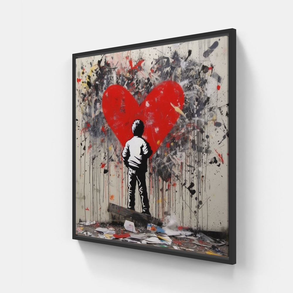 Hearts Intertwined Unity-Canvas-artwall-20x20 cm-Black-Artwall