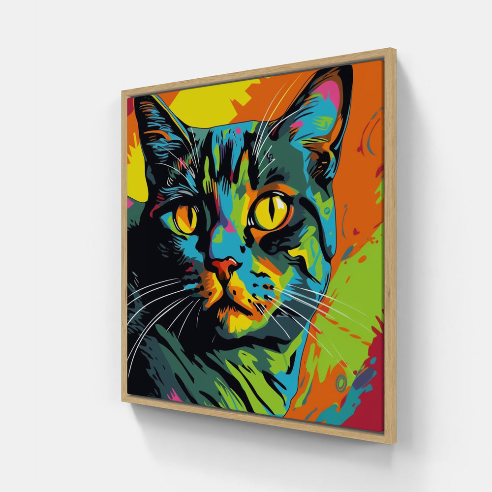 Cat love peace-Canvas-artwall-20x20 cm-Wood-Artwall