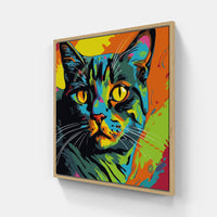 Cat love peace-Canvas-artwall-20x20 cm-Wood-Artwall