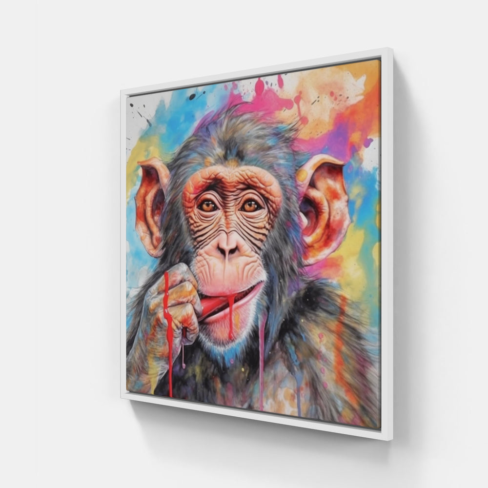 Playful Monkey Canvas-Canvas-artwall-20x20 cm-White-Artwall
