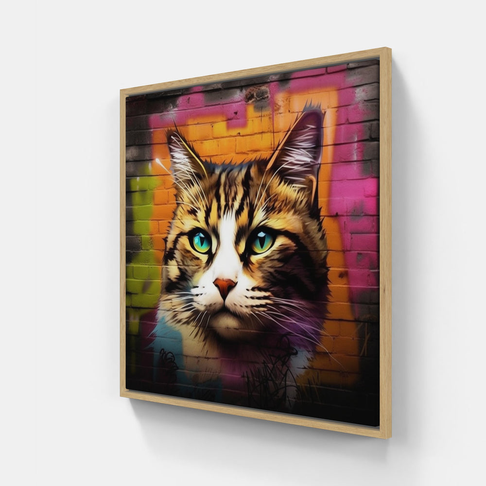Cat meow purr sleep-Canvas-artwall-20x20 cm-Wood-Artwall