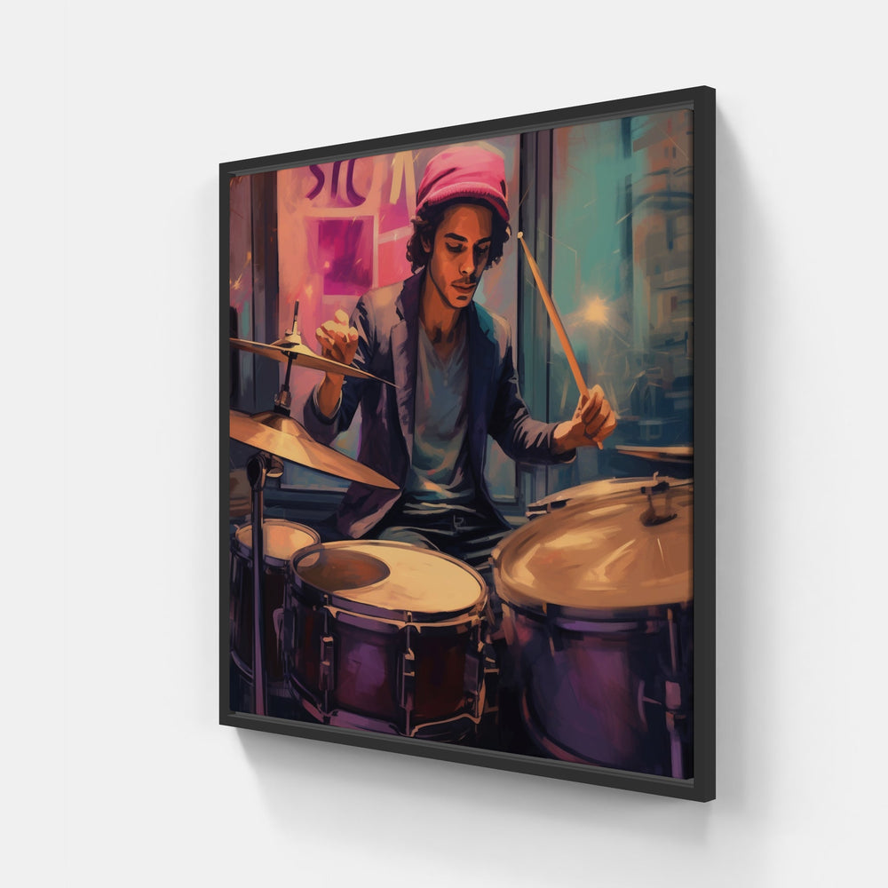 Vibrant Drum Medley-Canvas-artwall-20x20 cm-Black-Artwall