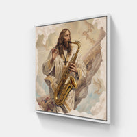 Serenade of Saxophone Sounds-Canvas-artwall-20x20 cm-White-Artwall