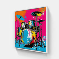 Drumming Masterpiece-Canvas-artwall-20x20 cm-White-Artwall