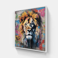 Lion Roar Bravely-Canvas-artwall-20x20 cm-White-Artwall