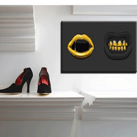 Black and Gold Mouths Contemporary Art Print