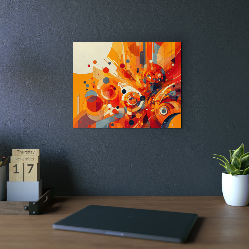 Cœur orange doux- Tableau aluminium