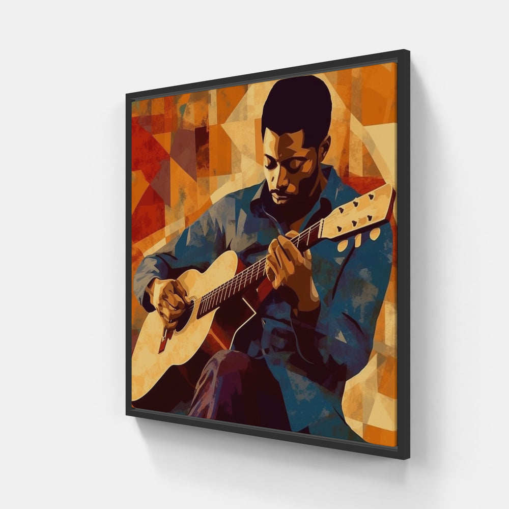 Expressive Guitar Symphony-Canvas-artwall-20x20 cm-Black-Artwall