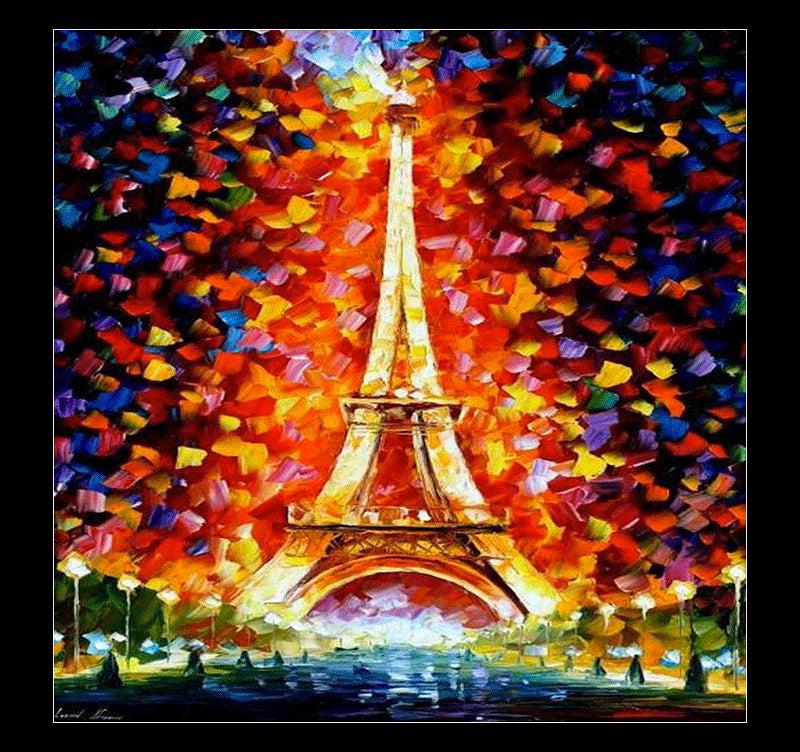 Colorful Eiffel Tower Contemporary Painting