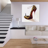 Leopard Woman Shoes Abstract Painting