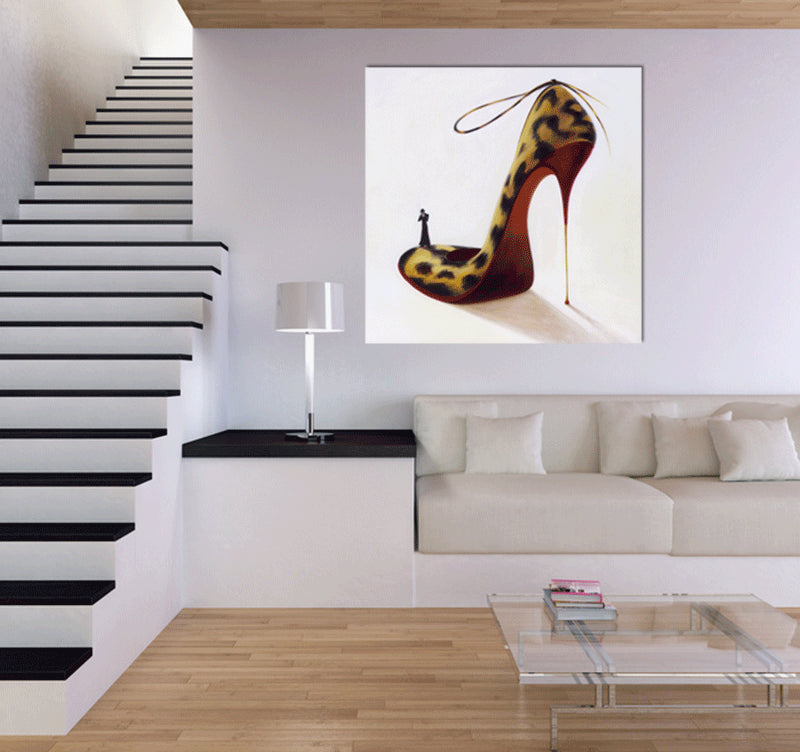 Leopard Woman Shoes Tableau Abstrait