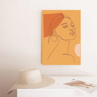 Woman line art canvas print