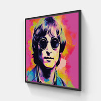 John Lennon fight-Canvas-artwall-20x20 cm-Black-Artwall
