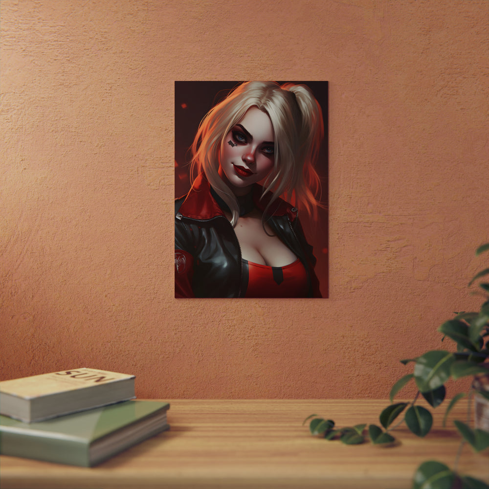 Harley Quinn rire et chaos tableau aluminium