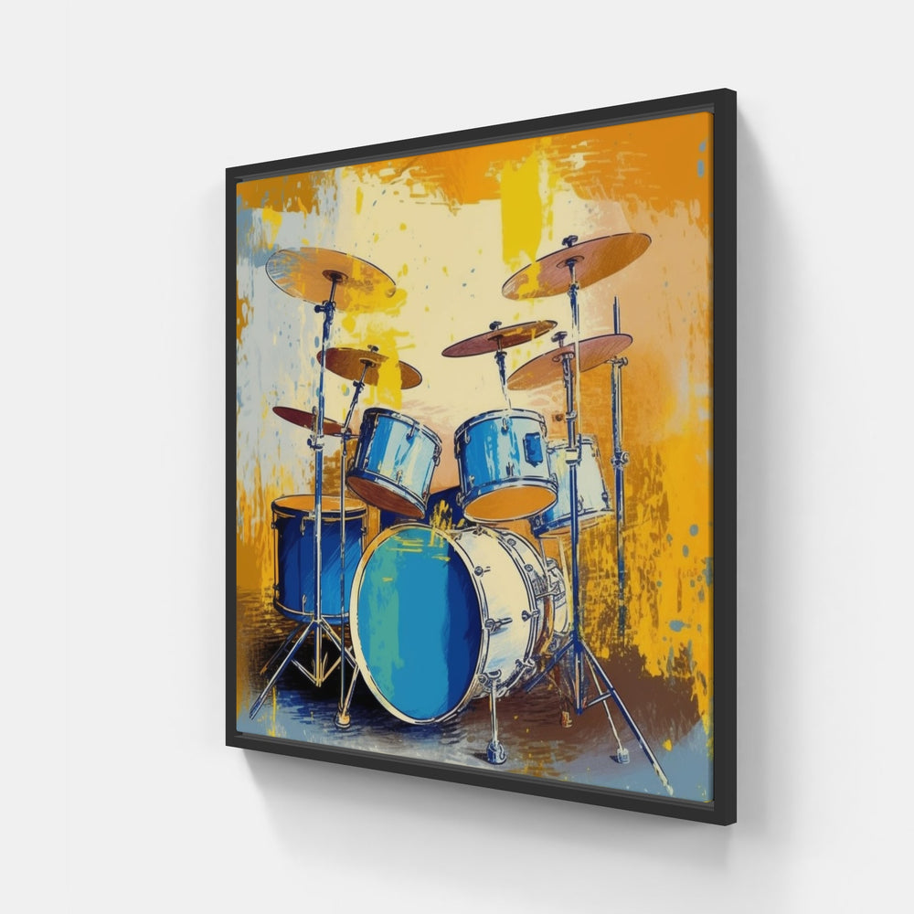 Mesmerizing Drum Patterns-Canvas-artwall-20x20 cm-Black-Artwall