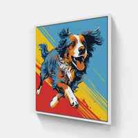 Dog Love Joy Peace-Canvas-artwall-20x20 cm-White-Artwall