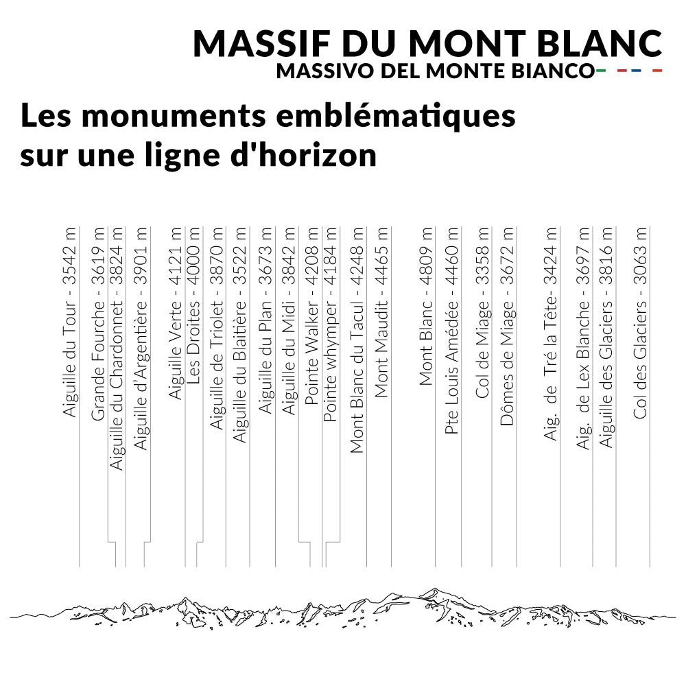Skyline métal Mont-Blanc