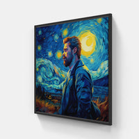 Serene Van Gogh Beauty-Canvas-artwall-20x20 cm-Black-Artwall