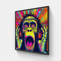 Whimsy Monkey Masterpiece-Canvas-artwall-20x20 cm-Black-Artwall