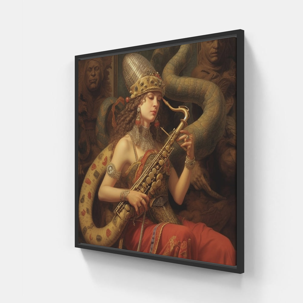 Dynamic Saxophone Grooves-Canvas-artwall-20x20 cm-Black-Artwall