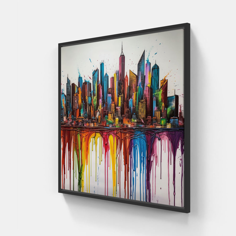 Mesmerizing Skyline Dream-Canvas-artwall-20x20 cm-Black-Artwall