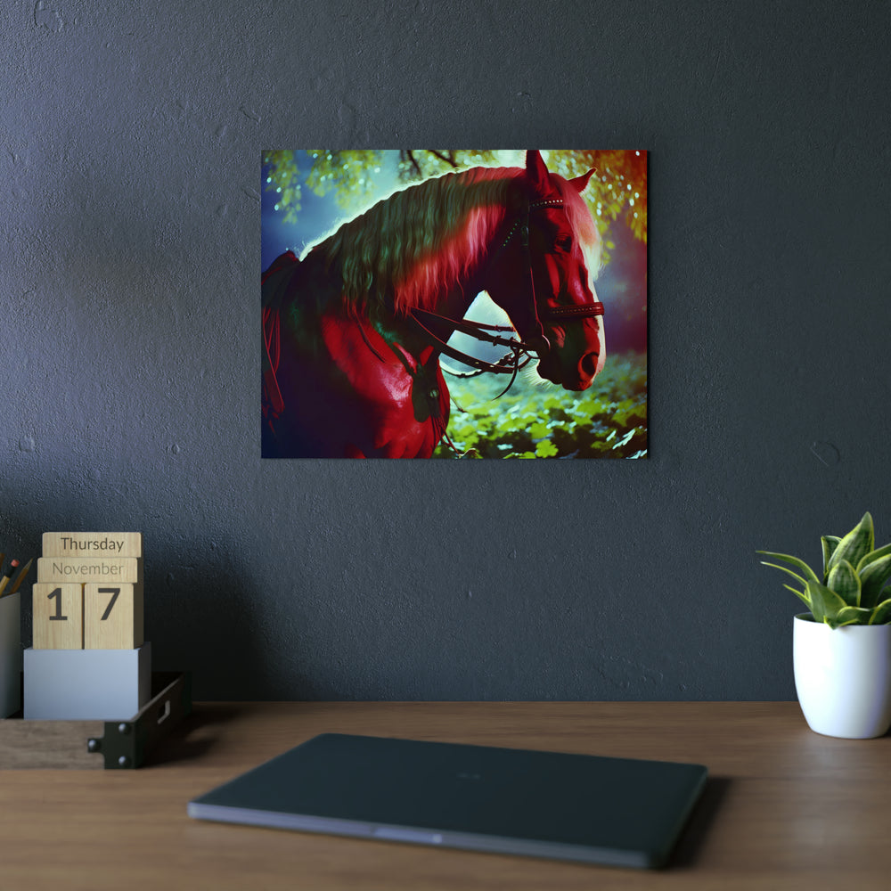 Cheval galop courage fou.- Tableau aluminium