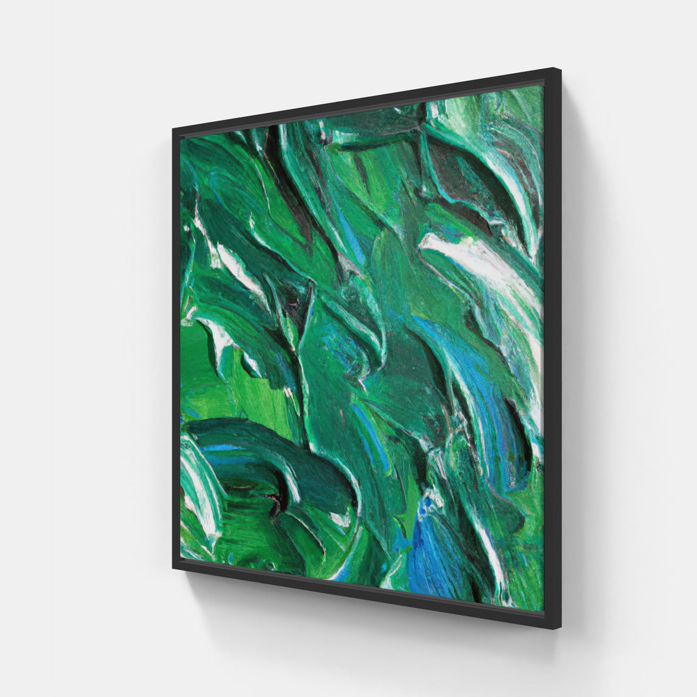 Green evergreen life-Canvas-artwall-20x20 cm-Black-Artwall