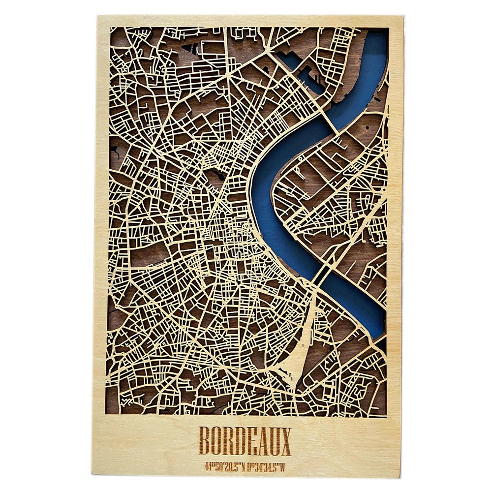 Bordeaux wooden city maps