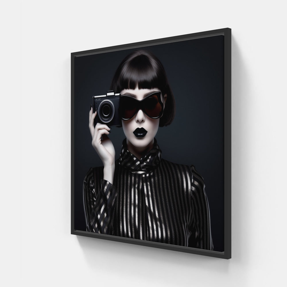 Glamour Reflections in Fashion-Canvas-artwall-20x20 cm-Black-Artwall