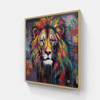Lion Roars Astonish-Canvas-artwall-20x20 cm-Wood-Artwall