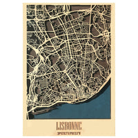 Lisbon wood city maps